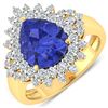 Image 1 : 14KT Yellow Gold 2.97ctw Tanzanite and Diamond Ring