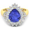 Image 2 : 14KT Yellow Gold 2.97ctw Tanzanite and Diamond Ring
