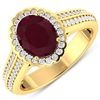 Image 2 : 14KT Yellow Gold 2.3ct Ruby and Diamond Ring