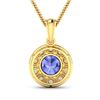 Image 2 : 14KT Yellow Gold 2.02ctw Tanzanite and Diamond Pendant
