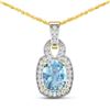 14KT Yellow Gold 1.65ctw Aquamarine and Diamond Pendant