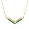 Plated 18KT Yellow Gold 0.59cts Green Agate and Diamond Necklace