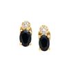 Plated 18KT Yellow Gold 1.10ctw Black Sapphire and Diamond Earrings