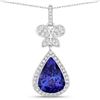18KT White Gold 5.16ct Tanzanite and Diamond Pendant with Chain