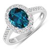 14KT White Gold 1.9ctw London Blue Topaz and Diamond Ring