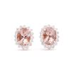 14KT Rose Gold 1.54cts Morganite and Diamond Earrings