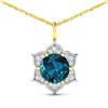 14KT Yellow Gold 2.05ctw London Blue Topaz and Diamond Pendant
