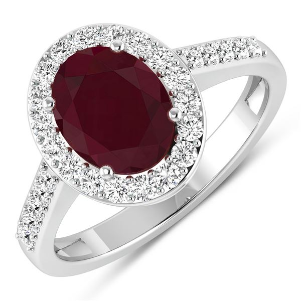 14KT White Gold 2.3ctw Ruby and Diamond Ring