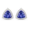 14KT White Gold 4.62ctw Tanzanite and White Diamond Earrings
