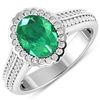 14KT White Gold 1.53ct Zambian Emerald and Diamond Ring