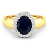 14KT Yellow Gold 2.10ct Blue Sapphire and Diamond Ring