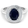 14KT White Gold 2.10ct Blue Sapphire and Diamond Ring