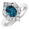 14KT White Gold 1.1ctw London Blue Topaz and Diamond Ring