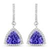 14KT White Gold 3.86ctw Tanzanite and White Diamond Earrings