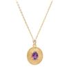 Plated 18KT Yellow Gold 1.04ct Amethyst and Diamond Pendant with Chain