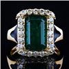 Image 1 : 4.55 ctw Emerald and 0.85 ctw Diamond 18K Yellow Gold Ring (GIA CERTIFIED)