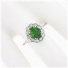 Image 3 : NEW Classic 18K TT Gold 2.11 ctw Oval Emerald Solitaire w/ Round Diamond Halo Ri