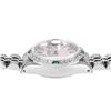 Image 6 : Rolex Ladies Stainless Steel Silver Index Diamond And Emerald Date Watch