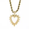 Image 5 : 14K Yellow Gold 0.30 ctw Round Diamond Open Heart Pendant w/ Rope Chain Necklace