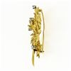 Image 5 : Vintage 18K Yellow Gold 0.65 ctw Diamond Detailed Textured Leaf Flower Brooch Pi
