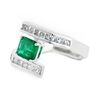 Image 1 : 1.29 ctw Emerald and 0.88 ctw Diamond Platinum Ring