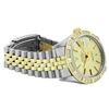 Image 6 : Rolex Mens 36MM 2Tone Yellow Gold And Steel 18K Gold Pyramid Diamond Bezel Datej