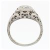 Image 7 : Antique Art Deco 18k White Gold .21 ctw Diamond Solitaire Filigree Engagement Ri
