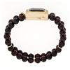 Image 3 : Vintage 14k Gold 12.74 ctw Emerald Cut and Bead Garnet Bracelet w/ Diamond Accen