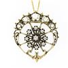 Image 2 : Vintage Victorian Revival 14k Gold Diamond & Pearl Crescent Brooch Pin Pendant
