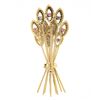 Image 3 : Vintage 14K Gold 0.53 ctw Diamond Sapphire & Ruby Cluster Wheat Bushel Pin Brooc