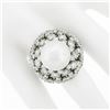 Image 3 : Large Vintage Handmade Platinum 14mm Pearl w/ 6.57 ctw Diamond Wire Work Dome Ri
