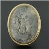 Image 2 : Vintage 14k Gold Large Oval Bezel Metal Cameo Man Woman Twisted Wire Frame Ring