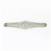 Image 3 : Antique Art Deco Platinum 4.04 ctw Old European Diamond Filigree Bar Pin Brooch