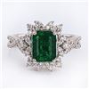 Image 1 : 1.99 ctw Emerald and 0.57 ctw Diamond Platinum Ring (GIA CERTIFIED)
