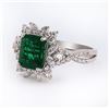 Image 2 : 1.99 ctw Emerald and 0.57 ctw Diamond Platinum Ring (GIA CERTIFIED)