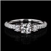Image 1 : 0.50 ctw SI2 CLARITY CENTER Diamond 18K White Gold Ring (1.38 ctw Diamonds) GIA