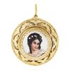 Image 1 : Vintage Limoges French 14k Gold Hand Painted Portrait Open Work Locket Pendant