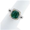 Image 2 : 3.88 ctw Emerald and 0.69 ctw Diamond 18K Yellow and White Gold Ring