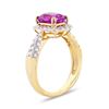 Image 3 : 2.71 ctw Purplish-Pink Sapphire and 0.66 ctw Diamond 18K Yellow Gold Ring (GIA C