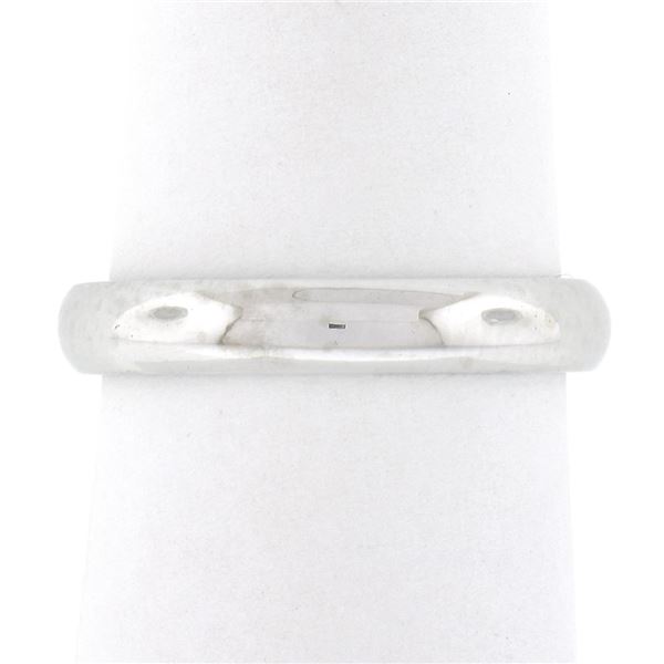 Classic 14K White Gold 3.4mm Plain Domed Polished Stackable Wedding Band Ring