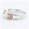 Image 2 : 1.00 ctw CENTER Diamond 18K White and Rose Gold Ring (1.41 ctw Diamonds)