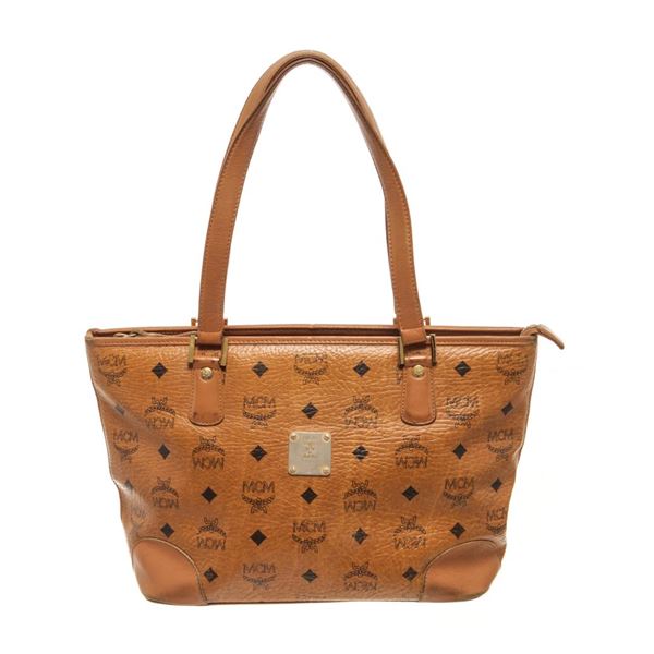 MCM Camel Leather Shoulder Bag
