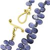 Image 6 : Vintage GIA Tear Drop Briolette Iolite Strand Necklace w/ 18k Gold Toggle Clasp