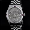 Image 1 : Rolex Mens Stainless Steel Gray Diamond And Ruby Datejust Wristwatch 36MM
