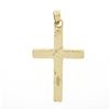 Image 2 : Petite Antique 14K Yellow Gold Hand Engraved Simple Puffed Square Cross Pendant