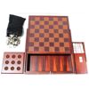 Image 1 : WOODEN CHESS CHECKERS ETC GAME SET APPROX 3 1/2" X 3 3/4"
