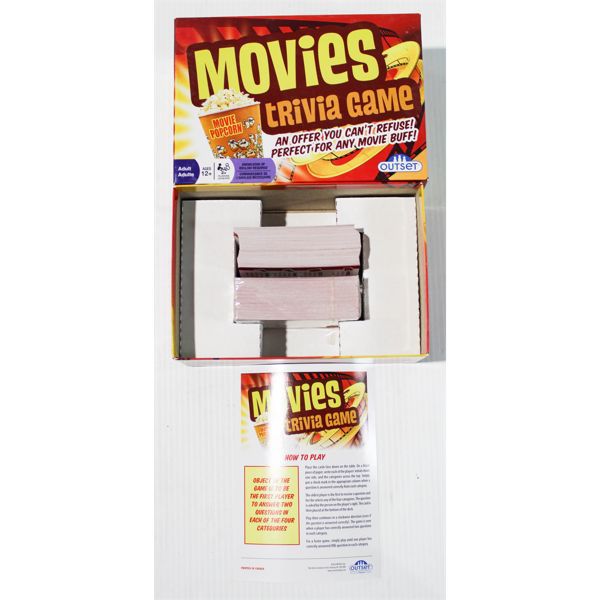 MOVIES TRIVIA ADULT CARD GAME