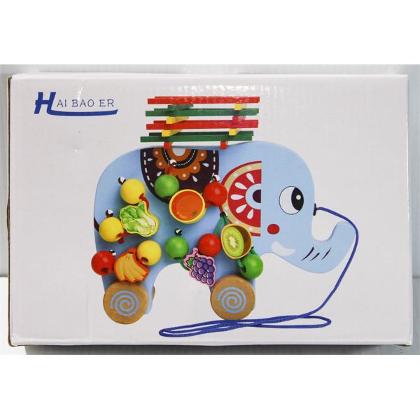 	HAIBAO WOODEN ELEPHANT PULL TOY