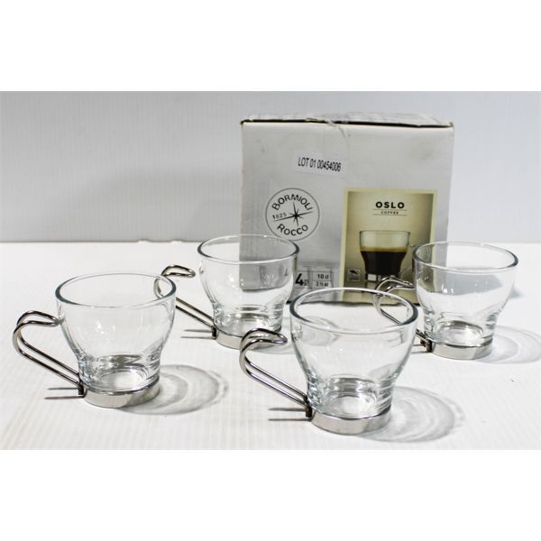 4 OSLO ESPRESSO COFFEE GLASS CUPS