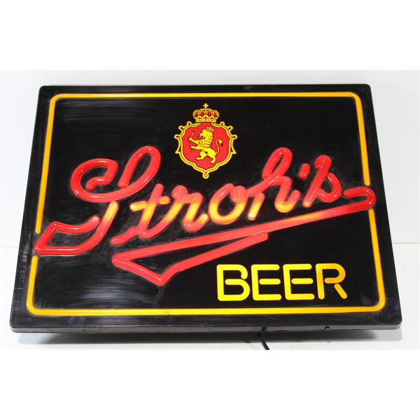 STROH'S BEER ILLUMINATED BAR SIGN